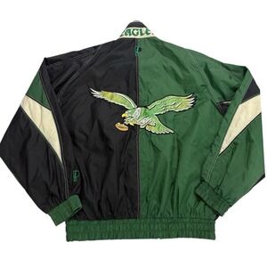 Vintage 90s Philadelphia Eagles Pro Player Windbreaker Jacket Mens XL